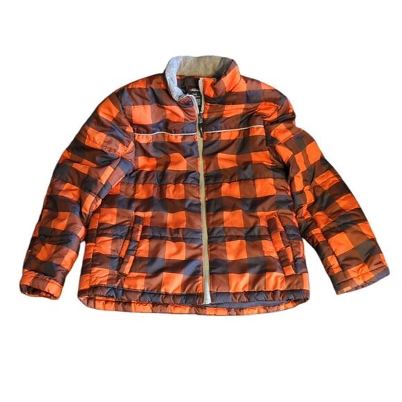 Expedition Youth Large Orange and Black Quilted  Puffer Winter Jacket - Picture 1 of 6